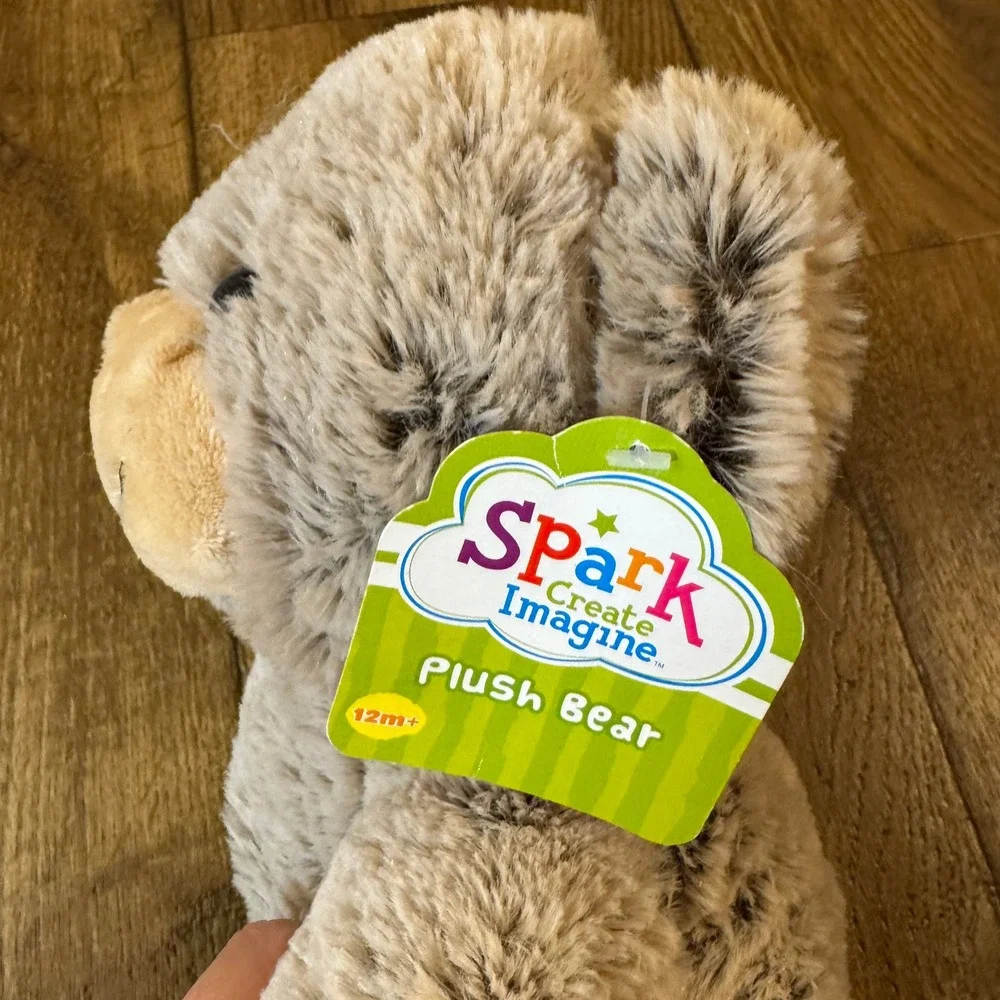 New Spark Create Imagine Plush Teddy Bear Brown Tan Stuffed Animal Soft Toy
